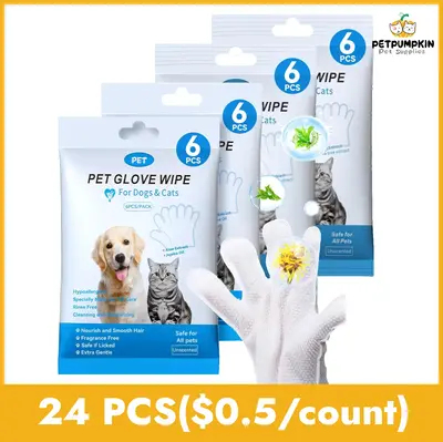 Cleaning Wipes Gloves for Dog and Cat,Pet Bathing Wipes Cleaning & Deodorizing,Dog Wipes for Body Paws Butt Daily Care,Cat Gr...