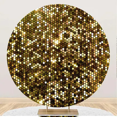 Round Gold Glitter Texture Bokeh Birthday Backdrop - Aperturee