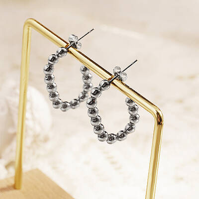 Non-Tarnish 304 Stainless Steel Oval Stud Earrings