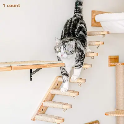 Wooden Cat Scratching Board, Wall Mounted Cat Climbing Frame, Cat Furniture For Indoor And Outdoor