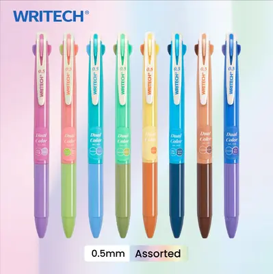 WRITECH Multi Colored Gel Pens 0.5mm 2 in 1 Assorted Color Ink Fine Point Tip Aesthetic Retractable Pen for Journaling Colori...