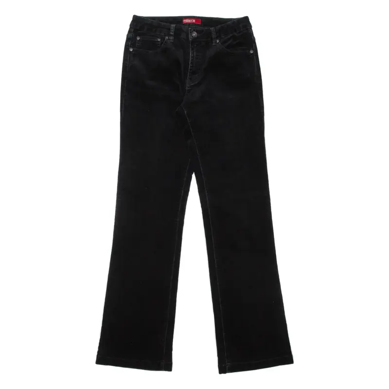 TEDDY'S Womens Corduroy Trousers Black Regular Bootcut W26 L32