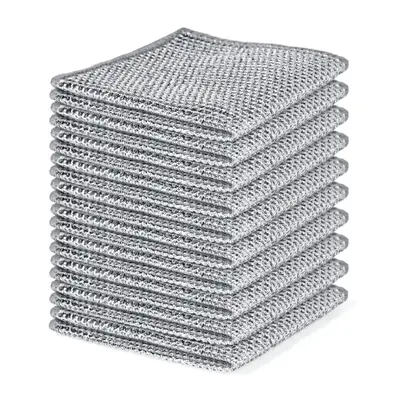 10-pack Anti-scratch Steel Wire Dish Cloths | Anti-scratch Double-layer Design | Professional Kitchen Cleaning Cloths for Pot...