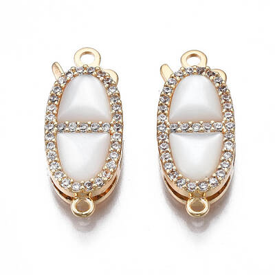 Brass Micro Pave Clear Cubic Zirconia Fishhook Clasps