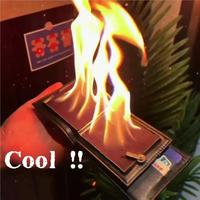 1pc Cool Magic Trick Fire Flaming Wallet, Faux Leather, Inconceivable Street Show Prop, Prank, Magician Wallets, Close-up Mag...