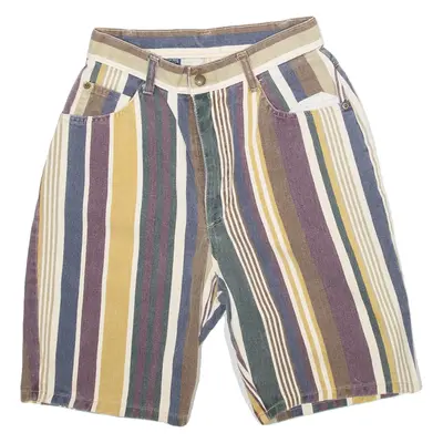 STUFFED SHIRT Mens Jorts Shorts Beige Striped XXS W24