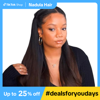 Nadula Lifesaver V Part Yaki Straight Chestnut Brown Ombre Color Lightweight Glueless Human Hair V Part Wig Super Natural Out...