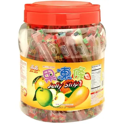 JINJIN Jelly Stick Assorted Flavor - Jar Value Size Sweet Fruit Flavored Dessert