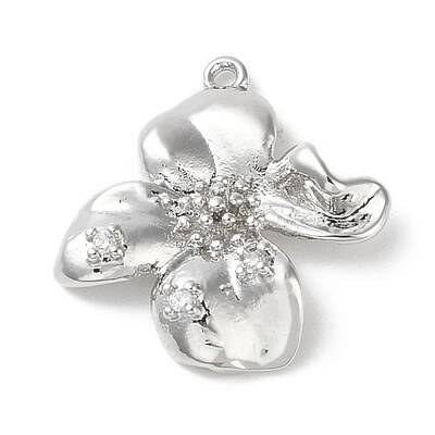 Brass Micro Pave Clear Cubic Zirconia Pendants