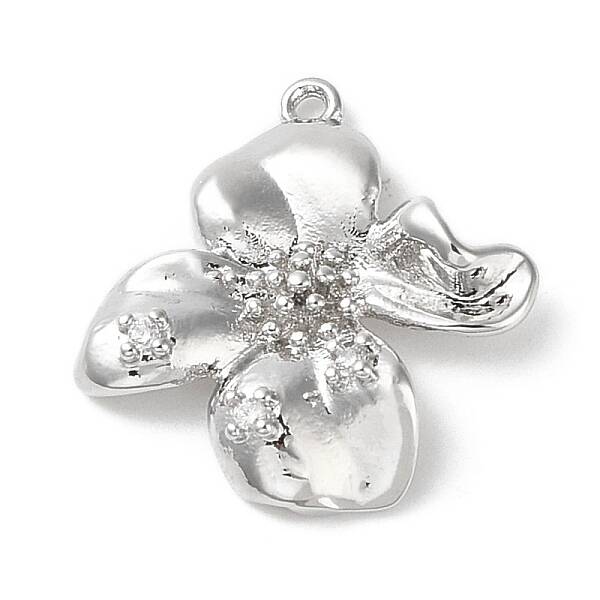 Brass Micro Pave Clear Cubic Zirconia Pendants