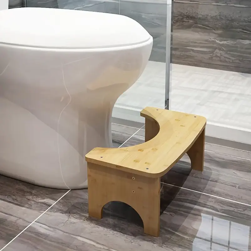 [New Deal] Bamboo Toilet Stool for Adults, 6.5\