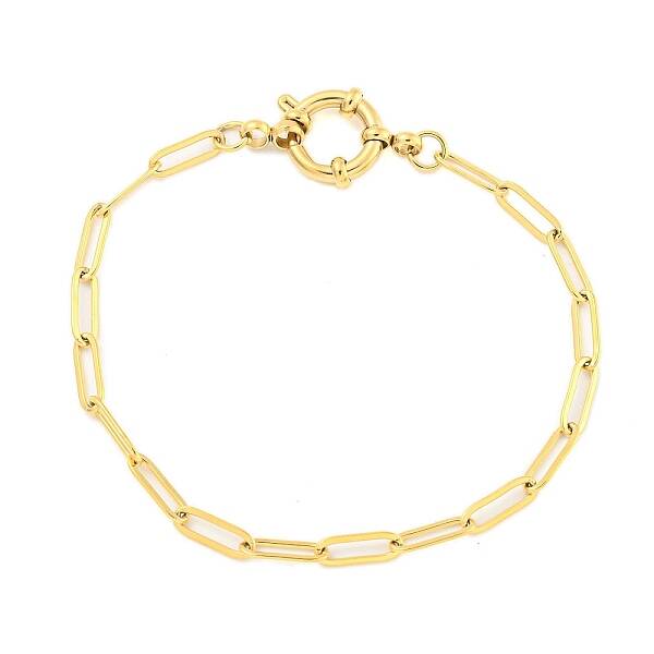 304 Stainless Steel Paperclip Chain Bracelets for Women