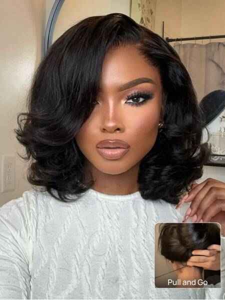 Nadula Bye Bye Knots Wig | 7x5 Pre-Bleached Invisible Knots Bob Glueless Wig Natural Hairline