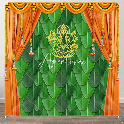 Aperturee Indian Green Leaves Wall Curtain Square Backdrop, 6X6FT(1.8X1.8M), 111 USD, square double-sided backdrops, DSLH0F24...