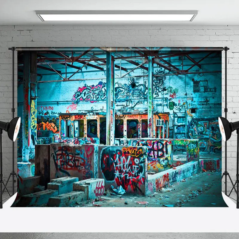 Aperturee Hip Hop Graffiti Wall Painting Architecture Backdrop - Aperturee