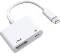[Apple MFi Certified] Lightning to HDMI Adapter, No Power Needed 1080P Video & Audio Sync Screen Converter with Lightning Cha...