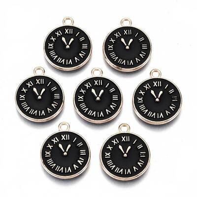 Light Gold Plated Alloy Double Side Enamel Pendants