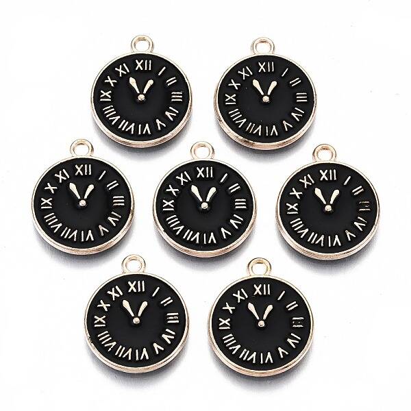 Light Gold Plated Alloy Double Side Enamel Pendants