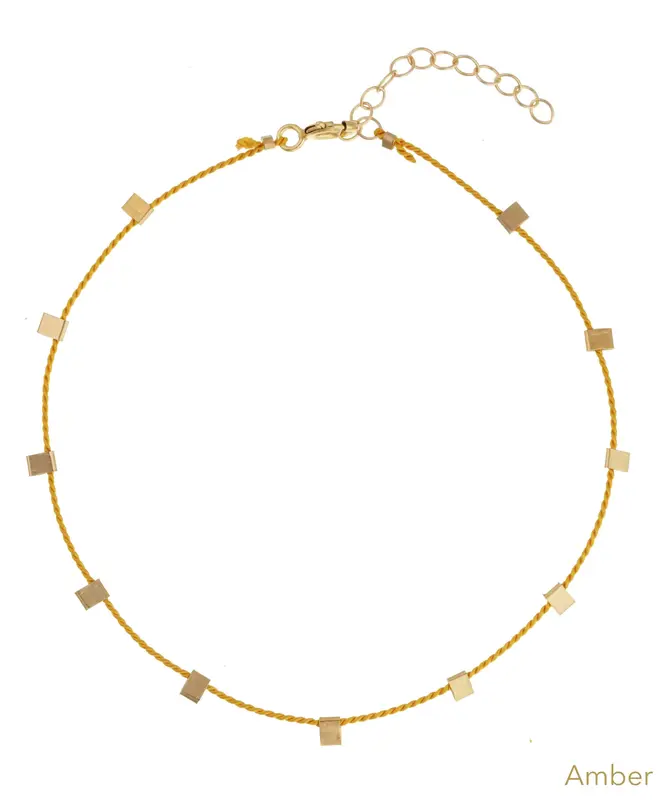 Hilo Bracelet | Metal Color: Gold | Color: Amber | Length: Adjustable 7 - 8 inches