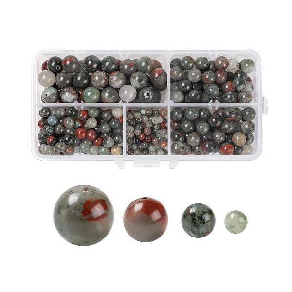 340Pcs 4 Sizes Natural African Bloodstone Beads