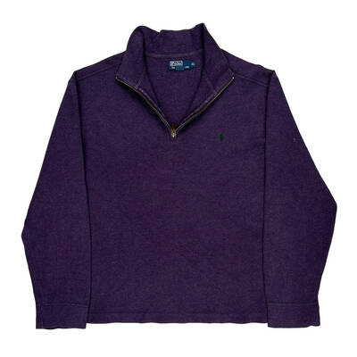 Polo By Ralph Lauren 1/4 Zip - XL Purple Cotton