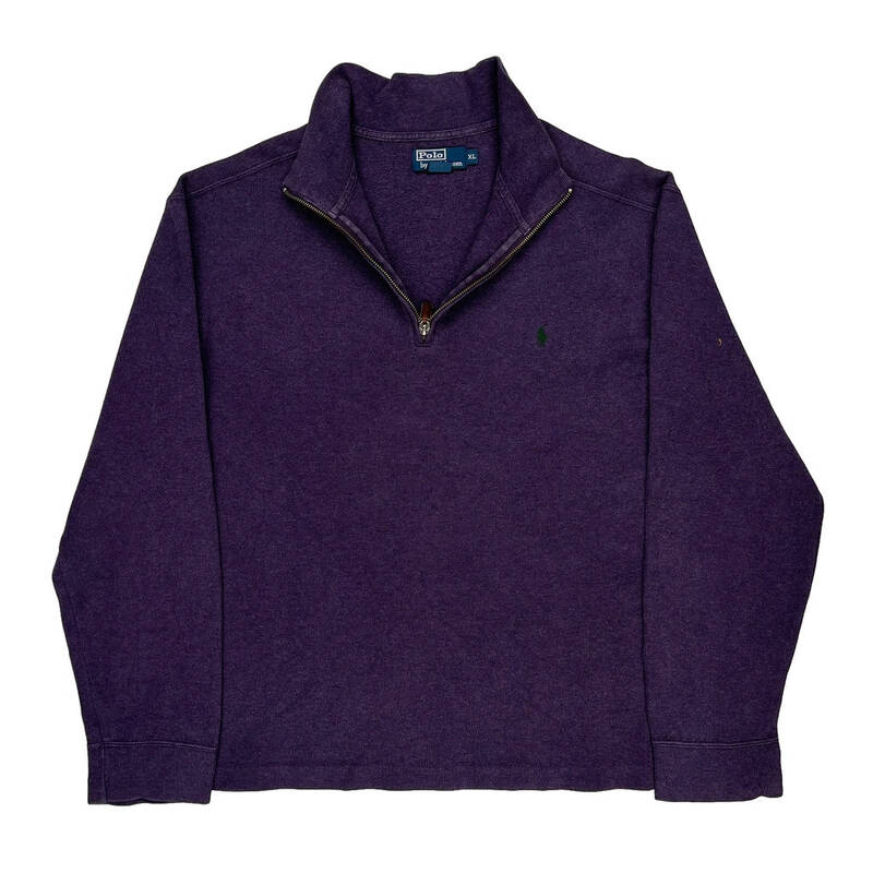 Polo By Ralph Lauren 1/4 Zip - XL Purple Cotton