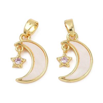Brass Micro Pave Cubic Zirconia Pendants