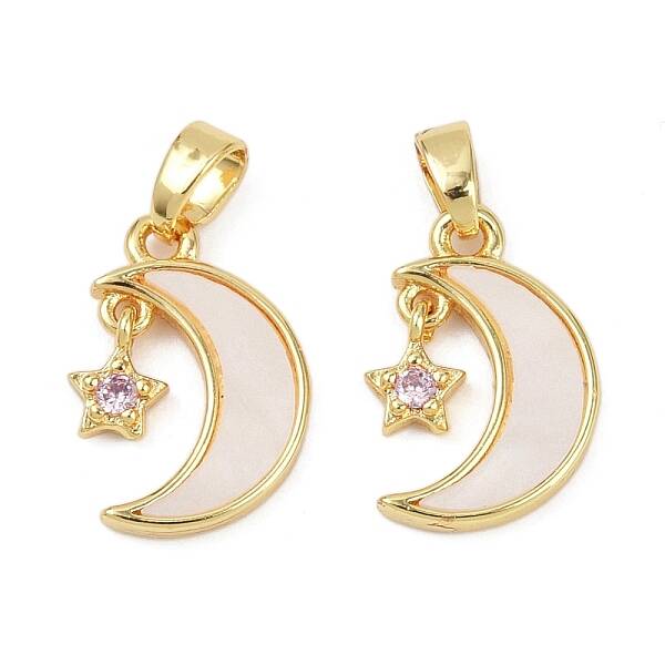 Brass Micro Pave Cubic Zirconia Pendants