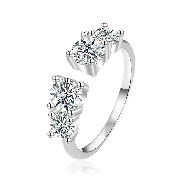 Agato Sparkling Silver Ring with Zirconia AGT-R06W42 - Circuit: 62 mm