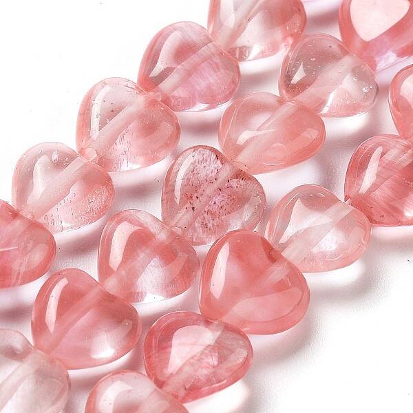 Cherry Quartz Glass Beads Strands