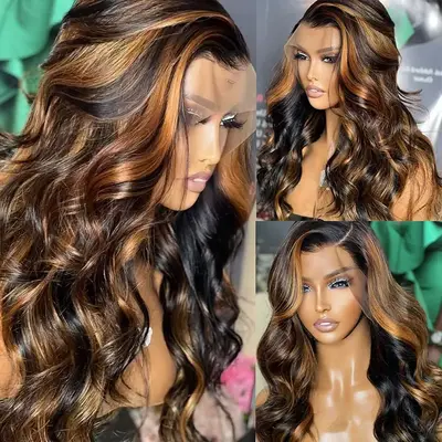 [Flash Sale] Brown Balayage Highlight Wig 3D Body Wave 5x5/13x4/13x6 Lace Frontal Wigs