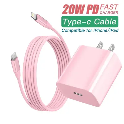 20W PD Fast Charging [MFi Certified] Type C Wall Charger Block, 1 Set Charger Adapter & Charging Cable Kit for iPhone,AirPods...