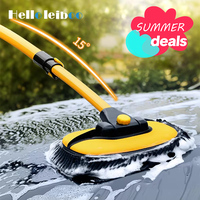LEIBOO 47'' Long handle car wash mop，15° Ergonomic design，microfiber material，retractable aluminum pole car wash brush...
