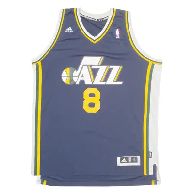 ADIDAS Utah Jazz Mens Jersey Blue Sleeveless USA V-Neck XL