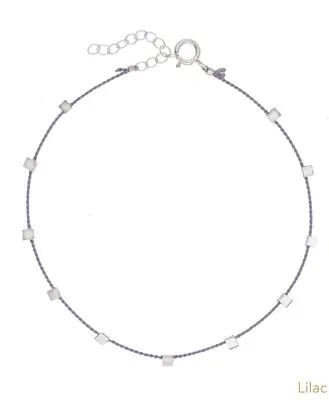 Hilo Anklet | Metal Color: Silver | Color: Lilac
