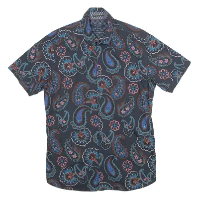 TED BAKER Mens Shirt Blue Crazy Pattern Long Sleeve M