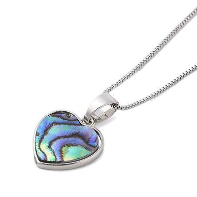 Rack Plating Natural Paua Shell Pendants Necklace