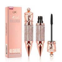 Silky Fiber Long-lasting Waterproof Mascara, 1/2 Counts Rhinestone Decorating Shell Sweat Proof Mascaras, Natural Curl Eyelas...