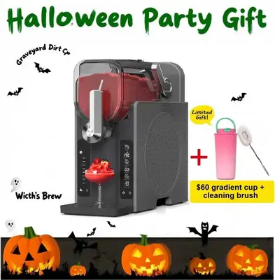 WizAura2 Slushie Machine – Halloween Party Gift, 54oz No Ice Needed, 6 Preset All-in-One Frozen Drink Maker w/ Auto-Clean &...