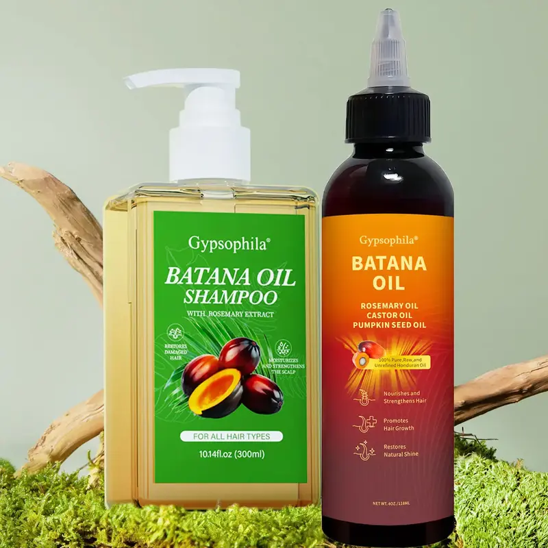 Gypsophila Batana Oil Hair Care Duo (Shampoo + 4-in-1 hairoil)- blend Batana with Rosemary, Castor & Pumpkin Seed-Nourishing ...