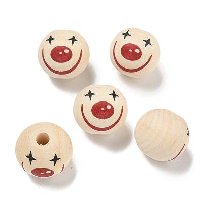 Printed Wood European Beads