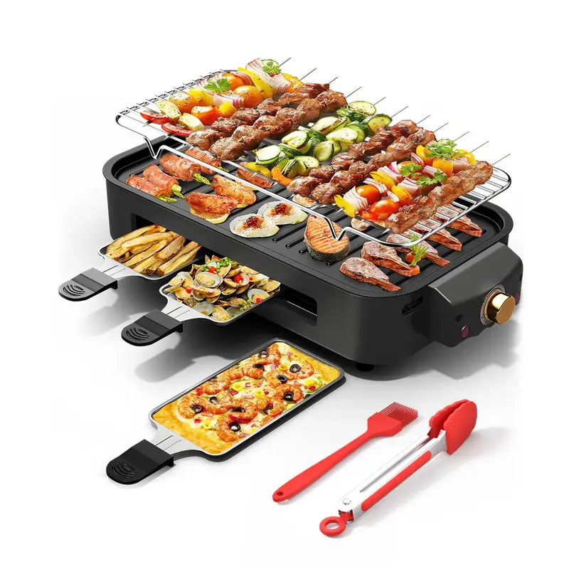 AORAN Indoor Smokeless Electric Korean BBQ Grill,Non-Stick Cooking Removable Plate,5 adjustable temperatures,Dishwashr Safe,1...