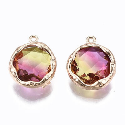 Two-Tone Faceted Glass Charms