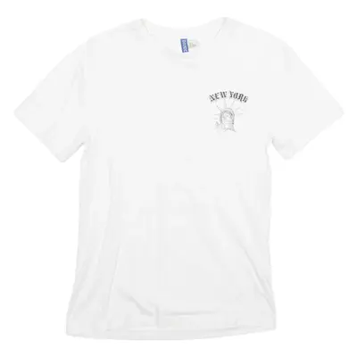 DIVIDED H&M New York Mens T-Shirt White Crew Neck XS