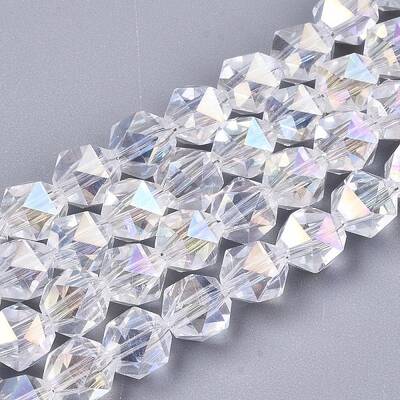 Electroplate Transparent Glass Beads Strands