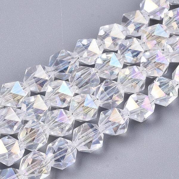 Electroplate Transparent Glass Beads Strands