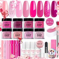 AZUREBEAUTY 8 Colors Dip Powder Nail Starter Kit, No UV Lamp Needed, DIY Nails At Home, Galentine's Day Gift, Nail Art Manicu...