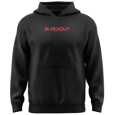 Hoodie Blackout Coffee Logo Red on Black, 3X-LARGE
