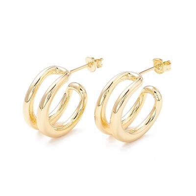 Wire Wrap C-shape Stud Earrings