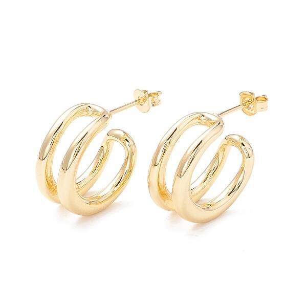 Wire Wrap C-shape Stud Earrings